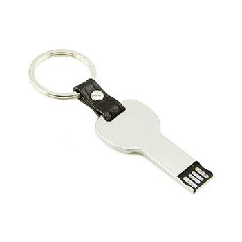 皮製隨身碟-鑰匙造型USB-金屬環_1